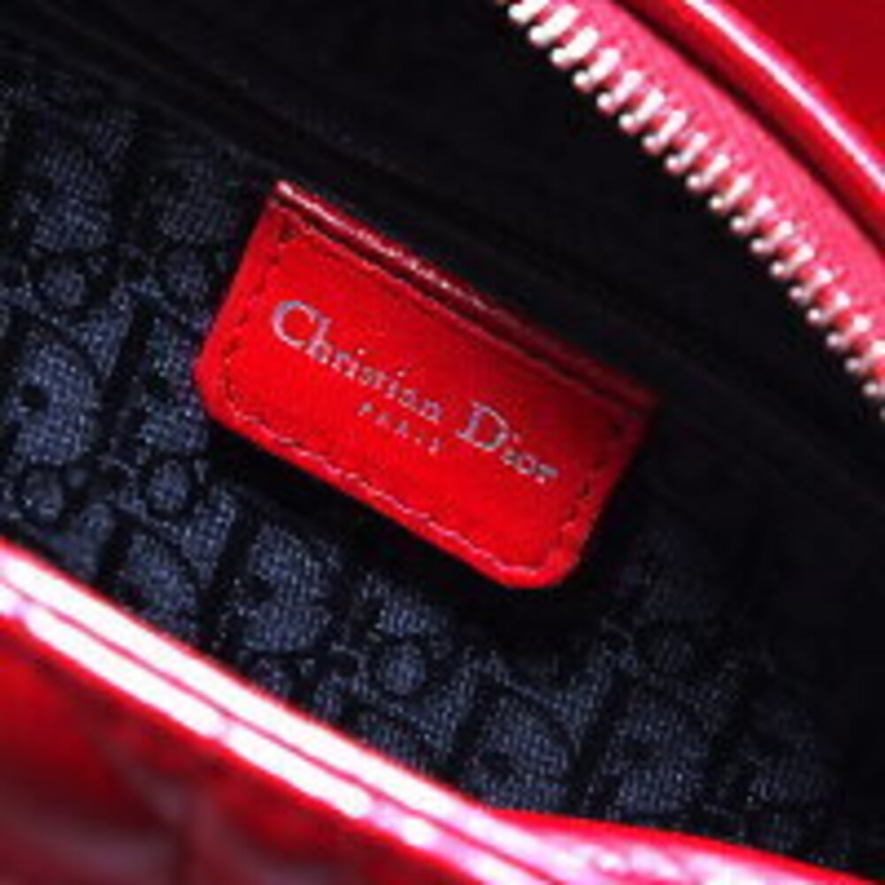 Christian Dior Lady Leather Handbag Red - Picture 10 of 13